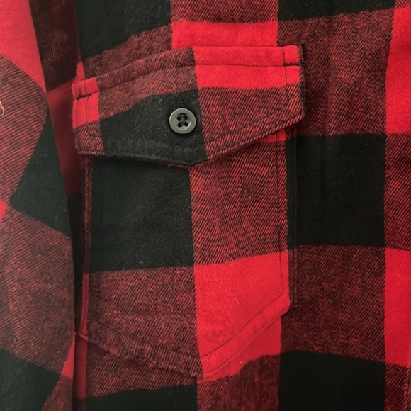 Burnside Red and Black Plaid Shirt with Steamworks brewing co. - Picture 3 of 5